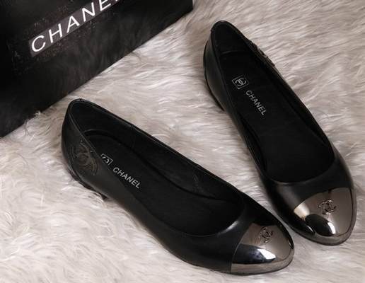 CHANEL Shallow mouth flat shoes Women--056